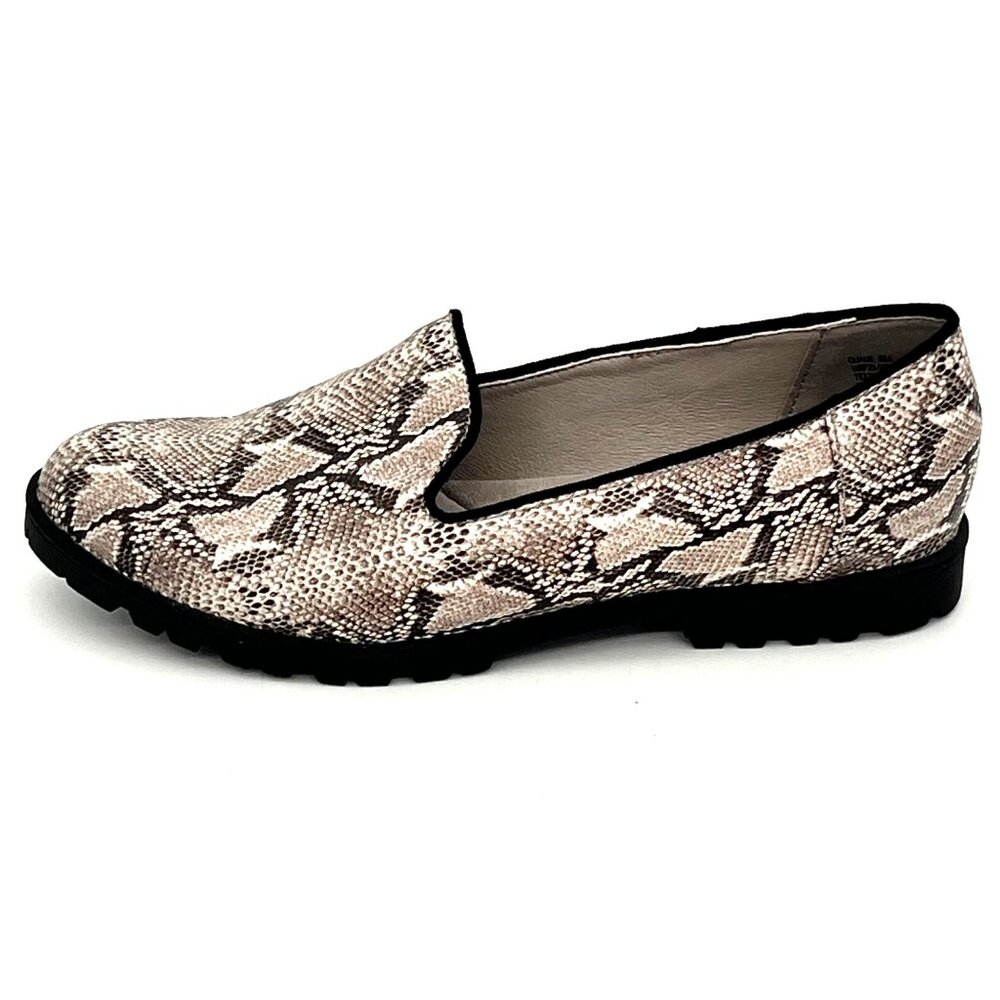Wear Ever Quade Womens 8M Ivory Snake Print Ultra Comfort Slip-On Loafers New - Picture 13 of 16